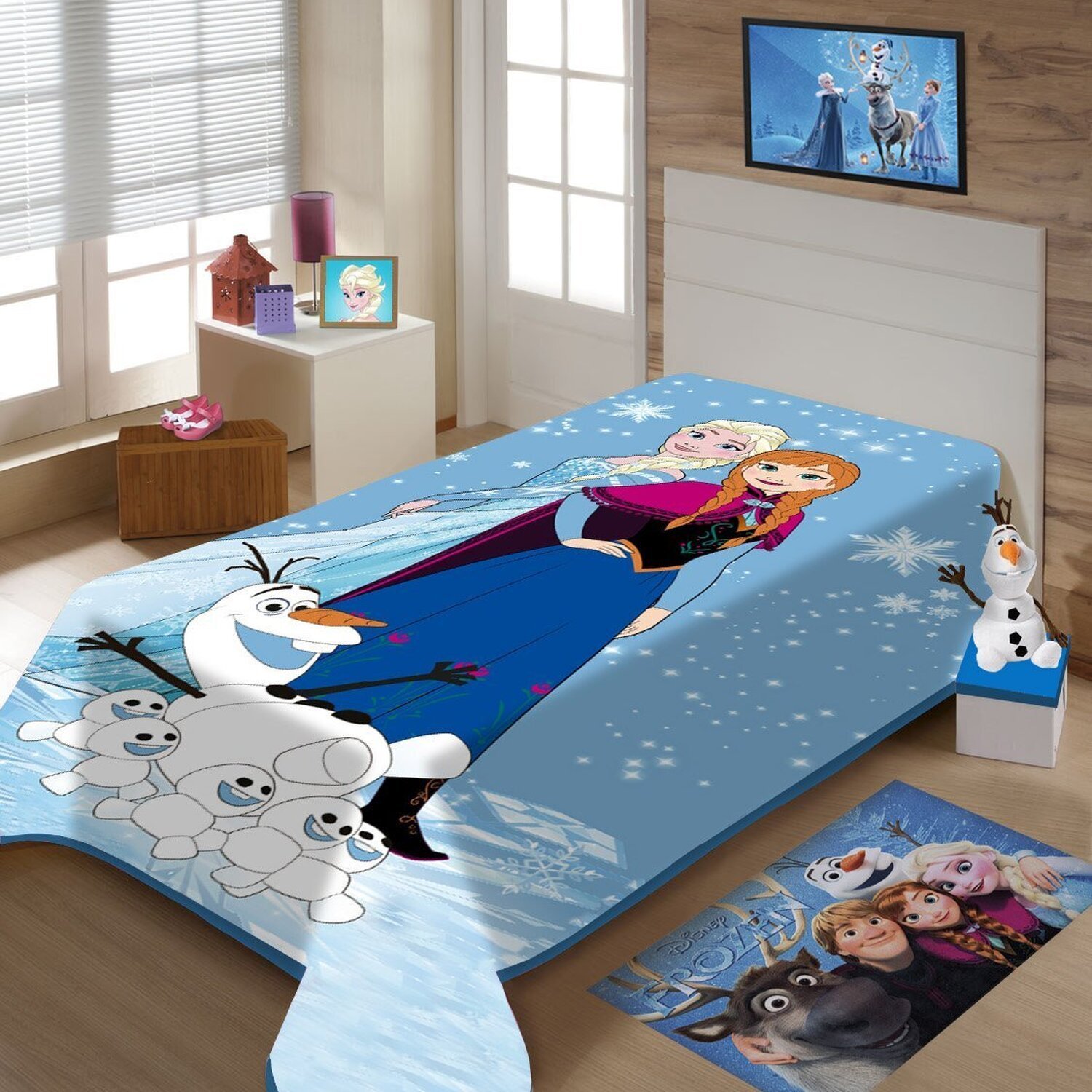 Cobertor Raschel Plus Juvenil Disney Frozen 1,50 M X 2,00 M Az/cd - 2