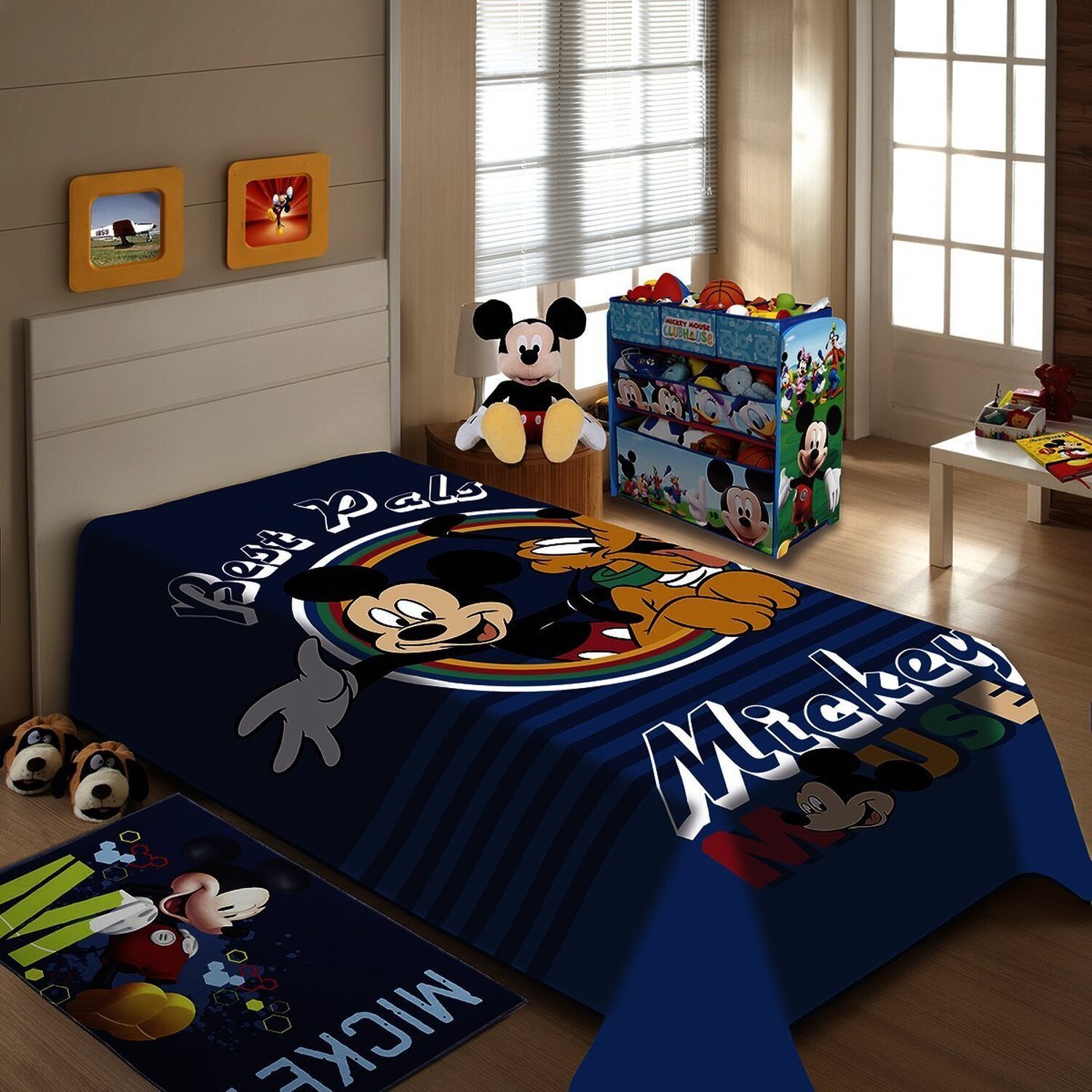 Cobertor Raschel Plus Juvdisney Mickey Best Pals1,50mx2,00m Az/cd - 2