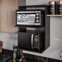 Ver imagem 4 de Suporte Preto Moderno Maclavi Móveis: Ideal para Micro-ondas e Forno - 65x84x45cm