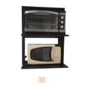 Ver imagem 2 de Suporte Preto Moderno Maclavi Móveis: Ideal para Micro-ondas e Forno - 65x84x45cm