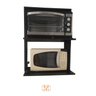 Suporte Preto Moderno Maclavi Móveis: Ideal para Micro-ondas e Forno - 65x84x45cm - 2