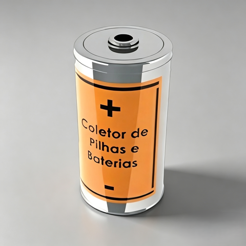 Coletor Lixeira para Pilhas e Baterias Aço Inoxidável 30 Litros