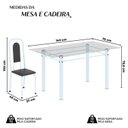 Ver imagem 3 de Conjunto de Mesa Tubular com 6 Cadeiras Lara Branco/Preto