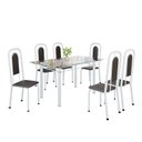 Ver imagem 2 de Conjunto de Mesa Tubular com 6 Cadeiras Lara Branco/Preto