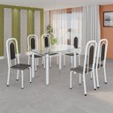 Ver imagem 1 de Conjunto de Mesa Tubular com 6 Cadeiras Lara Branco/Preto