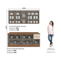 Cozinha Compacta 5 Peças com com Tampo Yasmin Espresso Móveis - 2