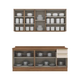Cozinha Compacta 5 Peças com com Tampo Yasmin Espresso Móveis - 3