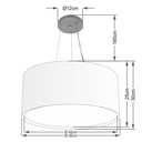 Ver imagem 2 de Lustre Pendente Cilíndrico Duplo Vivare Md-4300 Cúpula em Tecido 50x30cm - Bivolt Palha 127/220v