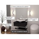 Ver imagem 3 de Kit com 2 Conjuntos para Banheiro Gabinete com Cuba F44 e Prateleira 605W Metrópole Preto/Onix