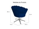 Ver imagem 3 de Kit 2 Poltronas Decorativa Pétala Base Giratória Metal Suede Azul Marinho Mz Decor