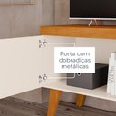 Ver imagem 6 de Rack Bancada para TV até 43" Sala Doca 1 Porta 1 Prateleira Pés Usinados Cinamomo Off White Madetec