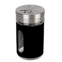 Ver imagem 1 de Pote Porta Condimentos Saleiro Pimenteiro Vidro Aço Inox Tampa Armazenar Sal Pimenta Tempero - Preto