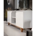 Ver imagem 2 de Rack Bancada Flow para Tv 146 Cm 2 Portas com Pés de Madeira Branco - Rede Móveis
