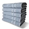 Kit com 6 Toalhas Banho 430g/m² Grande Grossa 80x150cm Itália Soft - Azul Claro - 1
