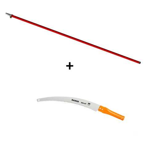 Kit Poda Aérea com Serrote Bahco 383-6t e Cabo Telescópico 2,5-5m