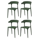 Ver imagem 1 de Kit 4 Cadeiras Empilháveis Valéria Rivatti 48,5 (largura) Assento e Base em Pp Verde Mata