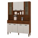 Ver imagem 2 de Kit Cozinha Ambiente Golden 8 Portas Nogueira Off White Ripado - Kits Paraná