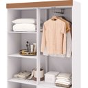 Ver mais imagens de Guarda Roupa Solteiro 103cm com Espelho Mayra Flex Branco V02 - Mpozenato