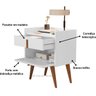 Kit 2 Mesas de Cabeceira Denise 1 Gaveta 1 Porta Pés Palito Branco - Comprar Moveis em Casa - 5