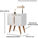 Ver imagem 4 de Kit 2 Mesas de Cabeceira Denise 1 Gaveta 1 Porta Pés Palito Branco - Comprar Moveis em Casa
