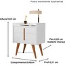 Kit 2 Mesas de Cabeceira Denise 1 Gaveta 1 Porta Pés Palito Branco - Comprar Moveis em Casa - 4