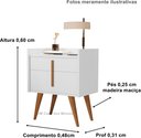Ver imagem 4 de Kit 2 Mesas de Cabeceira Denise 1 Gaveta 1 Porta Pés Palito Branco - Comprar Moveis em Casa