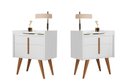 Ver imagem 1 de Kit 2 Mesas de Cabeceira Denise 1 Gaveta 1 Porta Pés Palito Branco - Comprar Moveis em Casa