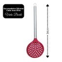 Ver imagem 4 de Escumadeira de Silicone Vinho Bordô com Cabo em Aço Inox Elite Premium 34cm
