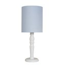 Ver imagem 1 de Luminária de Mesa Cúpula Tecido Azul Base Branco Provençal