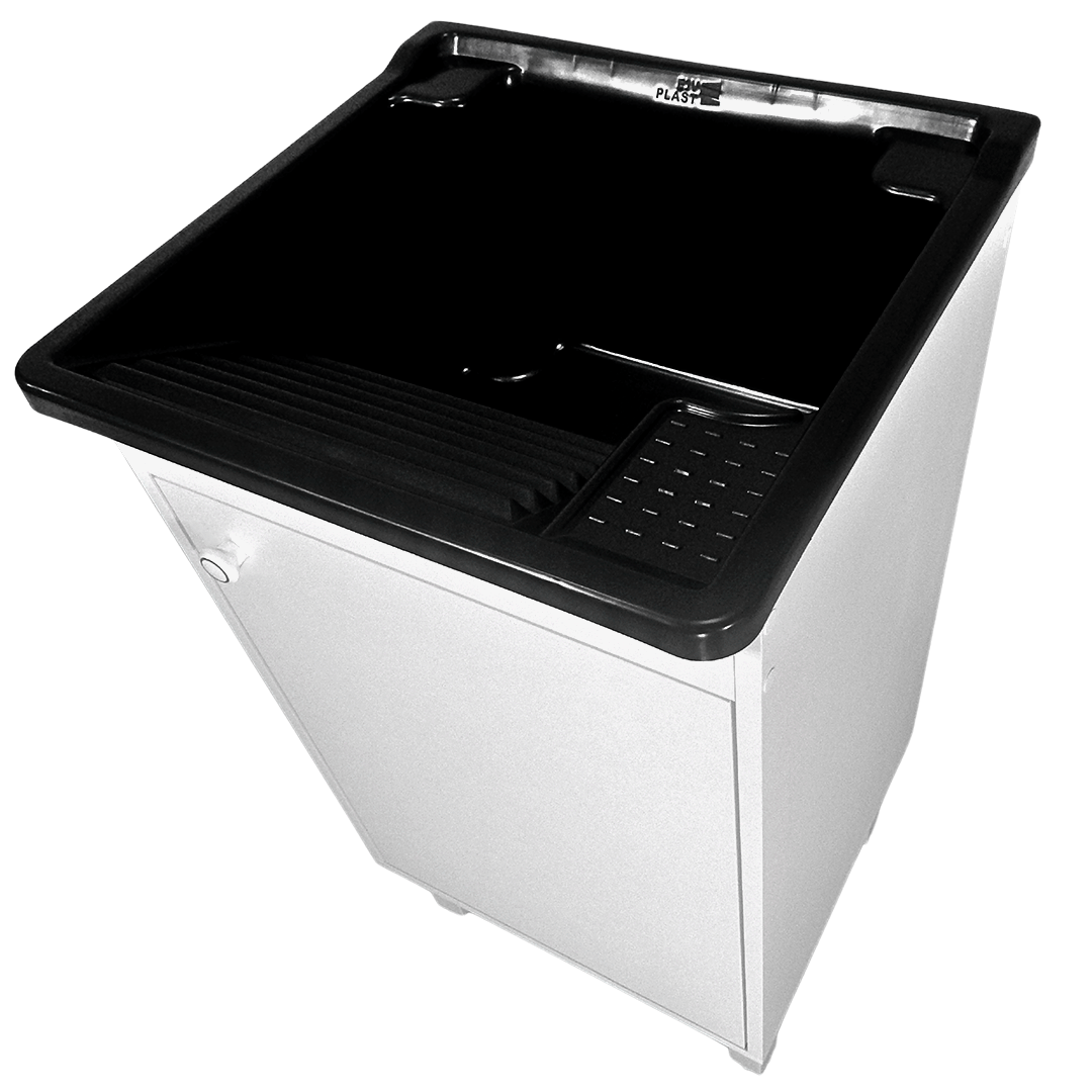Tanque 26l com Gabinete 46cm 1 Porta + Sifão Entregue Montado Cor: Tanque Preto - 2