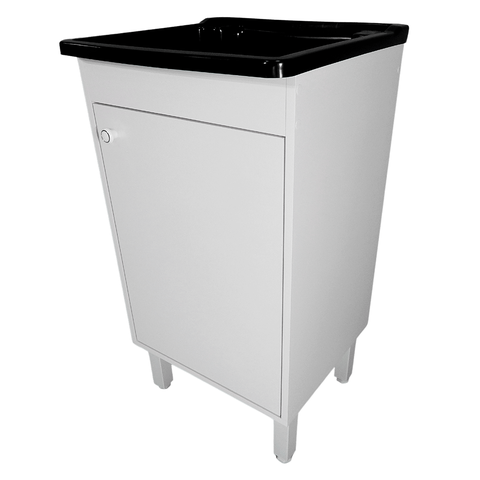 Tanque 26l com Gabinete 46cm 1 Porta + Sifão Entregue Montado Cor: Tanque Preto