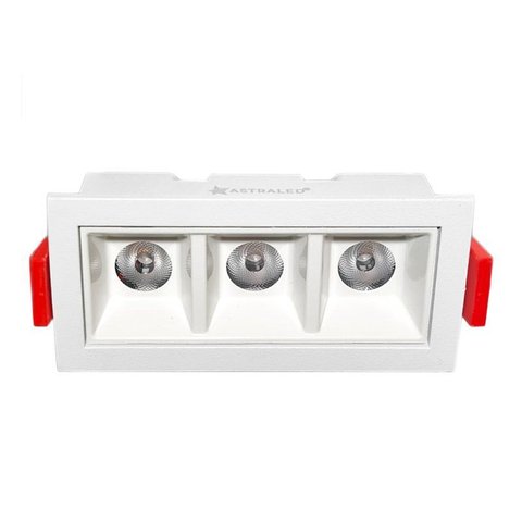 Spot Embutir Downlight Retang 6w 4000k 480lm 24º Ip20 Branco/branco-astraled