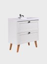 Ver imagem 7 de Gabinete para Banheiro com Cuba e Espelho Organico 80cm Retro Mdf Branco Milano - On Móveis