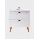 Ver imagem 6 de Gabinete para Banheiro com Cuba e Espelho Organico 80cm Retro Mdf Branco Milano - On Móveis