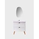 Ver imagem 4 de Gabinete para Banheiro com Cuba e Espelho Organico 80cm Retro Mdf Branco Milano - On Móveis