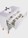 Ver mais imagens de Gabinete para Banheiro com Cuba e Espelho Organico 80cm Retro Mdf Branco Milano - On Móveis
