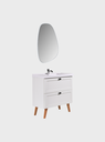 Ver imagem 5 de Gabinete para Banheiro com Cuba e Espelho Organico 80cm Retro Mdf Branco Milano - On Móveis