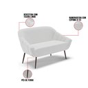 Ver imagem 5 de Kit 01 Namoradeira 02 Lugares e 01 Poltrona Giovana Linho Cinza A05 Pés Palito de Ferro - D'Rossi