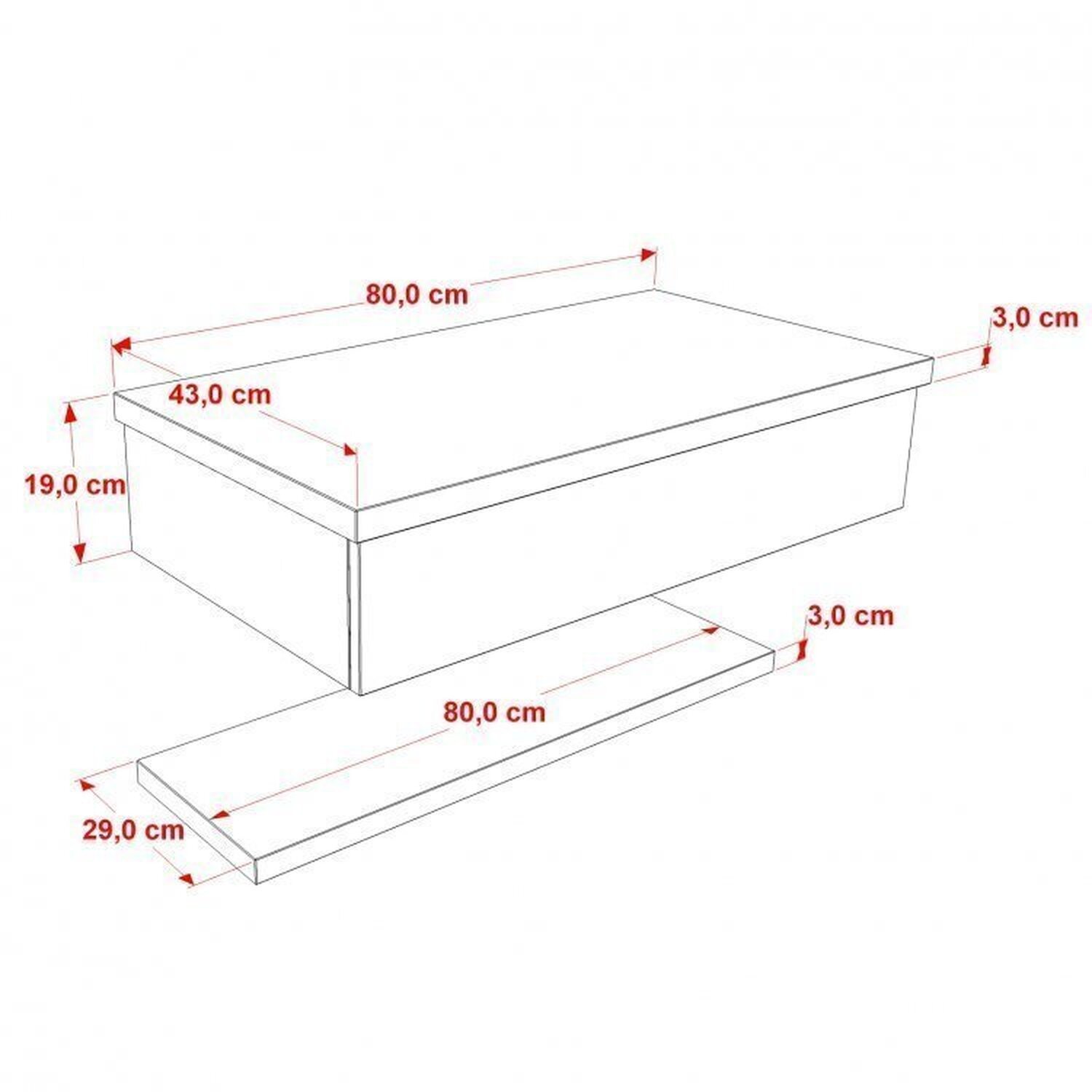 Kit 2 Bancadas para Banheiro 80cm com Cuba Aria e Prateleira 805w Metrópole - 4