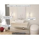 Ver imagem 6 de Kit 2 Bancadas para Banheiro 80cm com Cuba Aria e Prateleira 805W Metrópole Branco/Snow