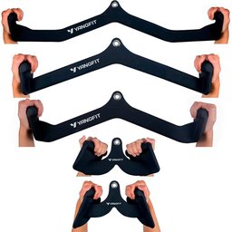 Kit Puxadores Anatômicos Academia Musculação 5 Peças Yangfit - 2