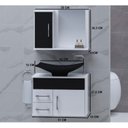 Ver imagem 4 de Kit com 2 Gabinetes para Banheiro com Cuba e Espelheira Turin Preto