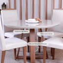 Ver imagem 3 de Mesa de Jantar Bennett Redonda 115 Cm - Natural C/ Vidro Off White