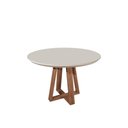 Ver imagem 2 de Mesa de Jantar Bennett Redonda 115 Cm - Natural C/ Vidro Off White