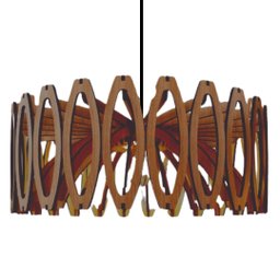 Luminária Teto tipo Pendente JADE MDF - Completa - Bola - Cor: Marrom - 1
