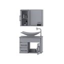 Ver imagem 2 de Kit com 2 Gabinetes para Banheiro com Cuba e Espelheira Turin Vermelho/Vinho