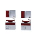 Ver imagem 6 de Kit com 2 Gabinetes para Banheiro com Cuba e Espelheira Turin Vermelho/Vinho