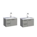 Ver mais imagens de Kit com 2 Gabinetes para Banheiro em Aço 61,5cm Romã 