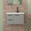 Ver imagem 1 de Kit com 2 Gabinetes para Banheiro em Aço 61,5cm Romã Cinza