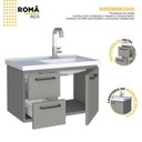 Ver imagem 7 de Kit com 2 Gabinetes para Banheiro em Aço 61,5cm Romã Cinza